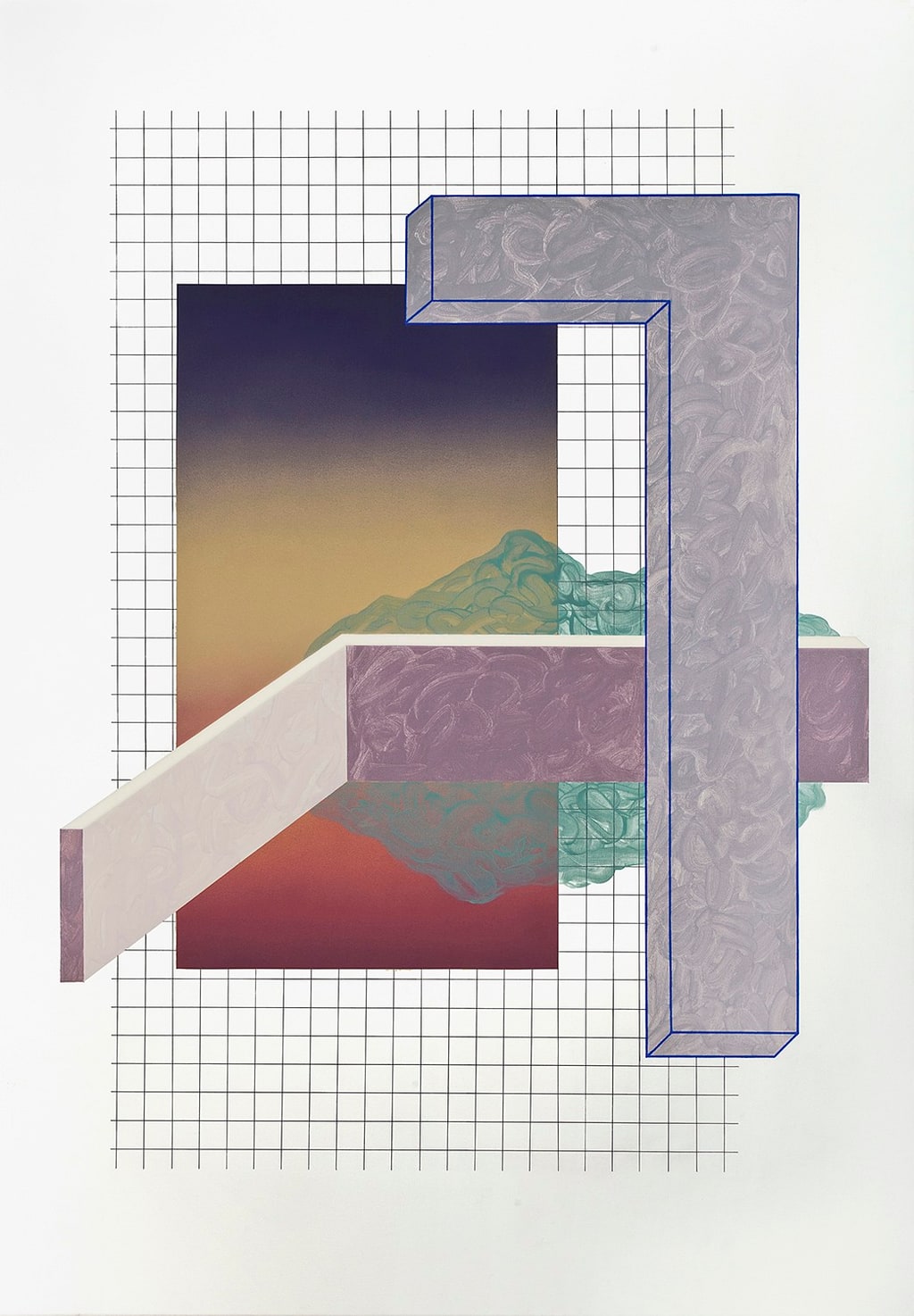 Layers 22 by Ufuk Yılmaz — acrylic on canvas, 100x140 cm, 2020