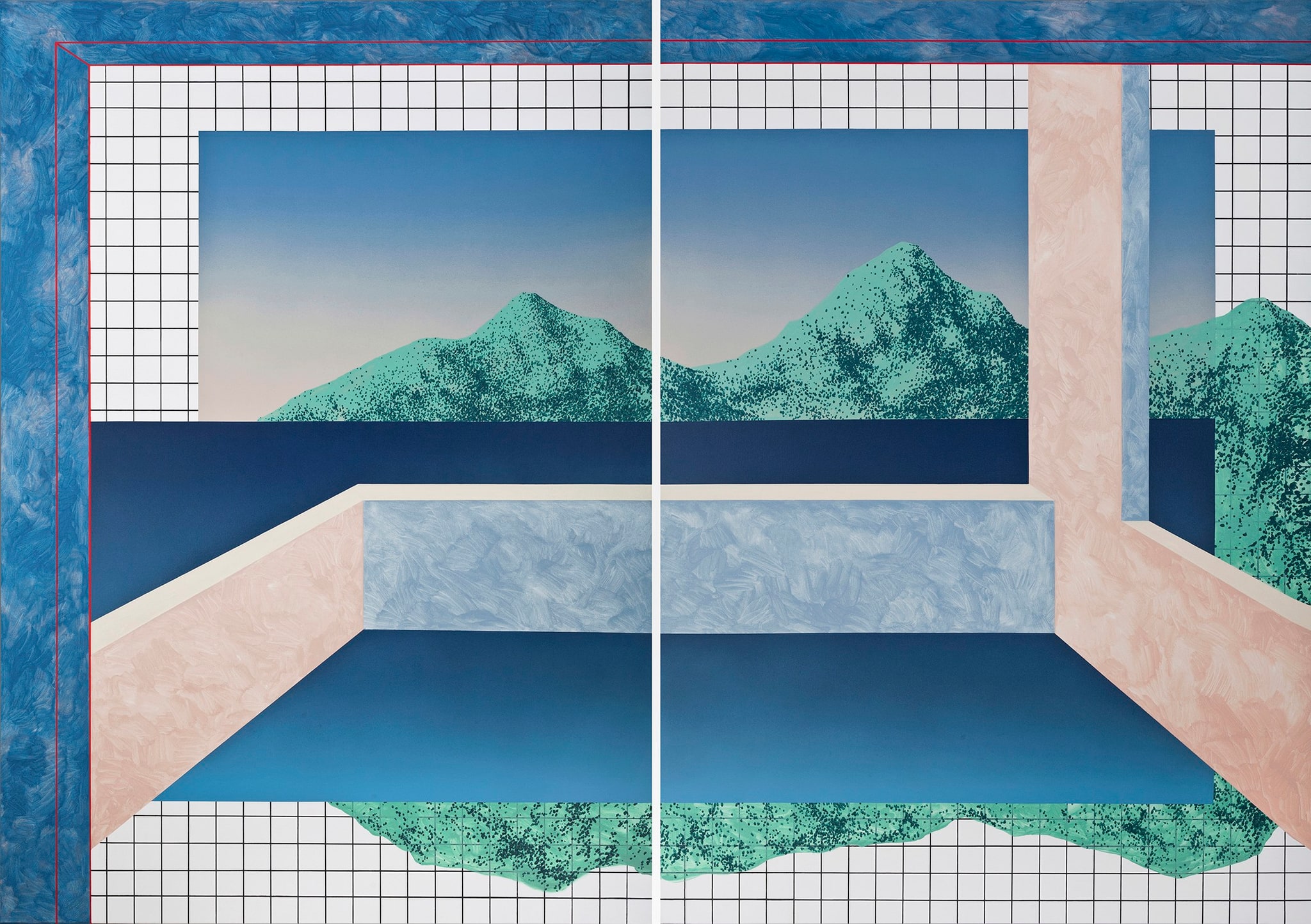 Layers 23 by Ufuk Yılmaz — acrylic on canvas, diptych, each 120x170 cm, 2020