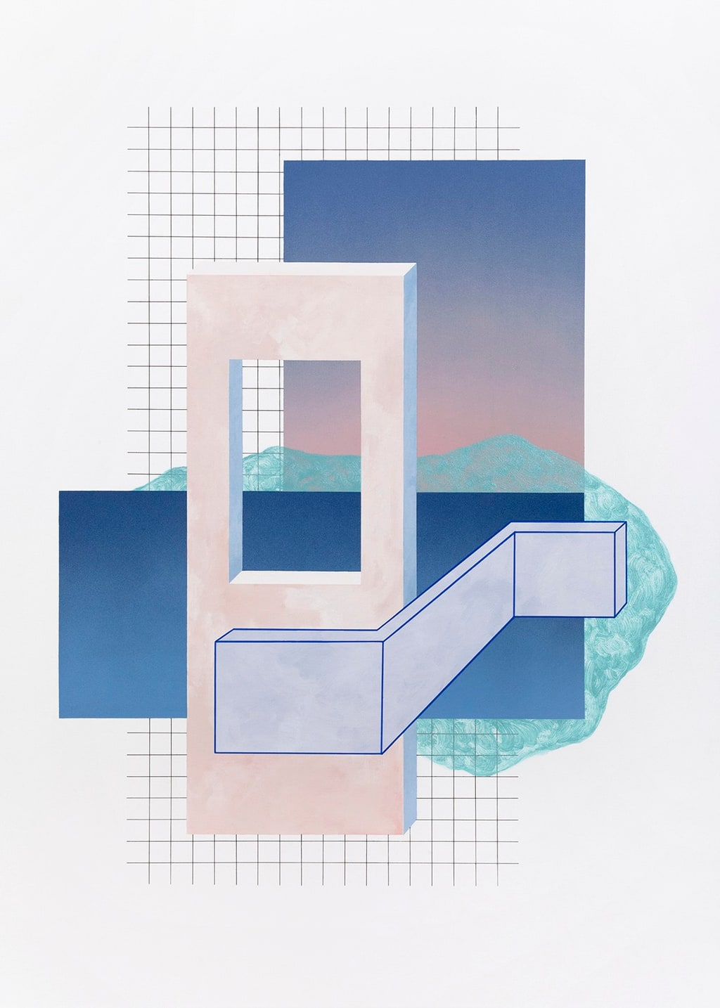 Layers 26 by Ufuk Yılmaz — acrylic on canvas, 100x140 cm, 2020
