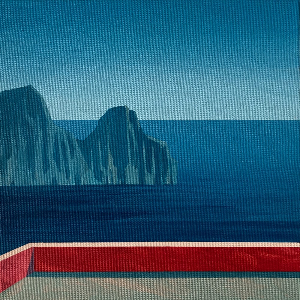 Turkish Mediterranean 3 by Ufuk Yılmaz — acrylic on canvas, 25x25 cm, 2025