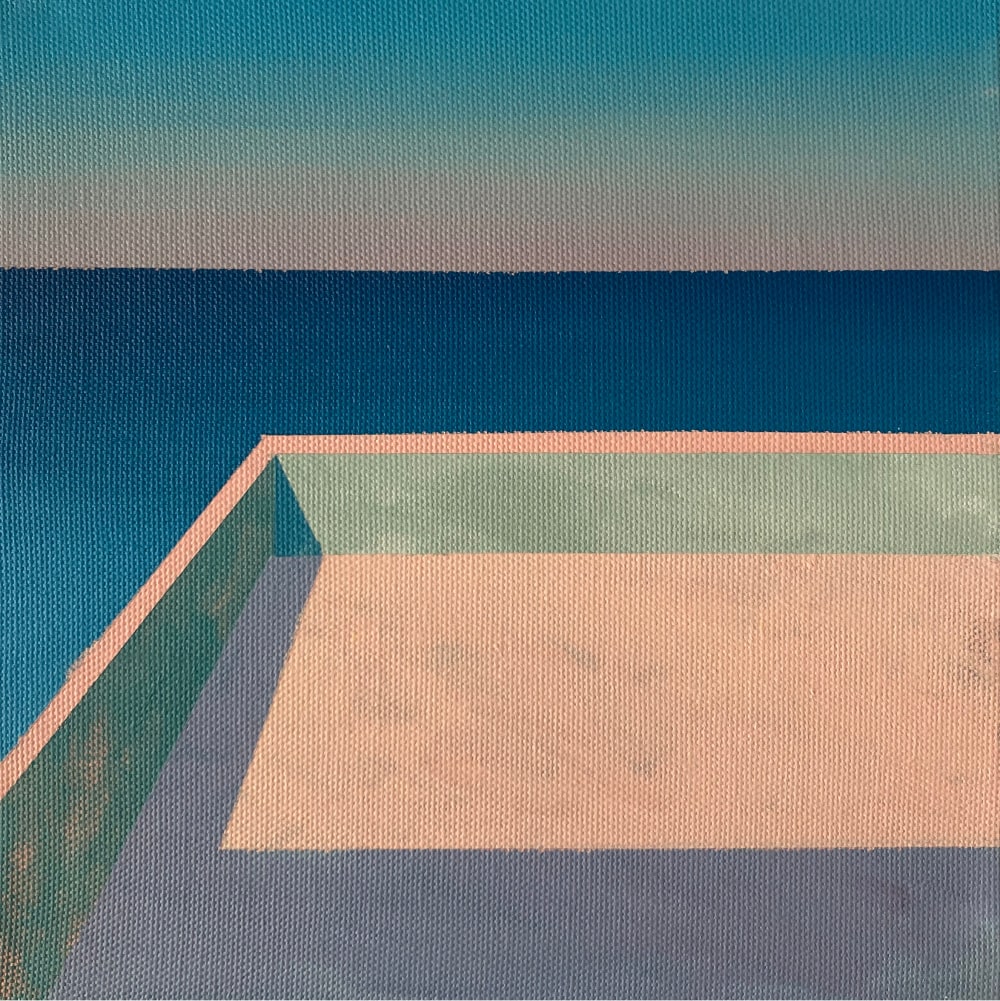 Turkish Mediterranean 4 by Ufuk Yılmaz — acrylic on canvas, 25x25 cm, 2025