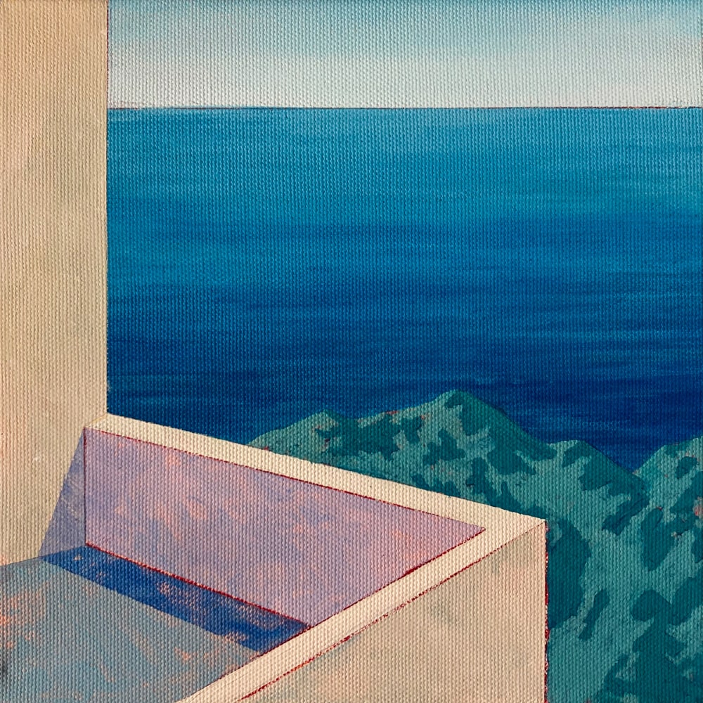 Turkish Mediterranean 5 by Ufuk Yılmaz — acrylic on canvas, 25x25 cm, 2025