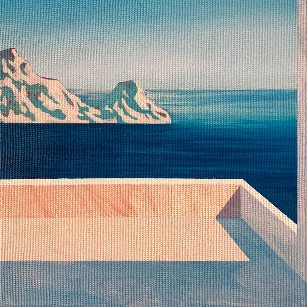 Turkish Mediterranean 6 by Ufuk Yılmaz — acrylic on canvas, 25x25 cm, 2025