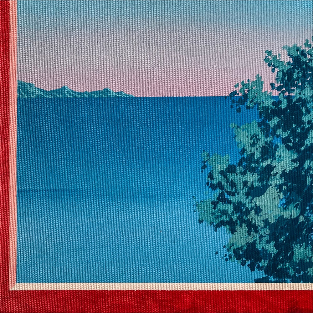 Turkish Mediterranean 7 by Ufuk Yılmaz — acrylic on canvas, 25x25 cm, 2025
