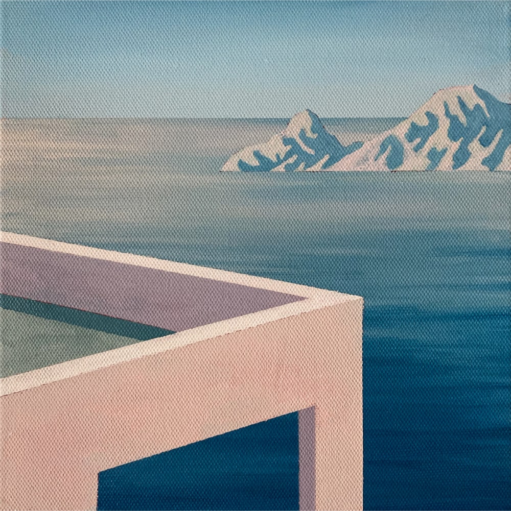 Turkish Mediterranean 8 by Ufuk Yılmaz — acrylic on canvas, 25x25 cm, 2025