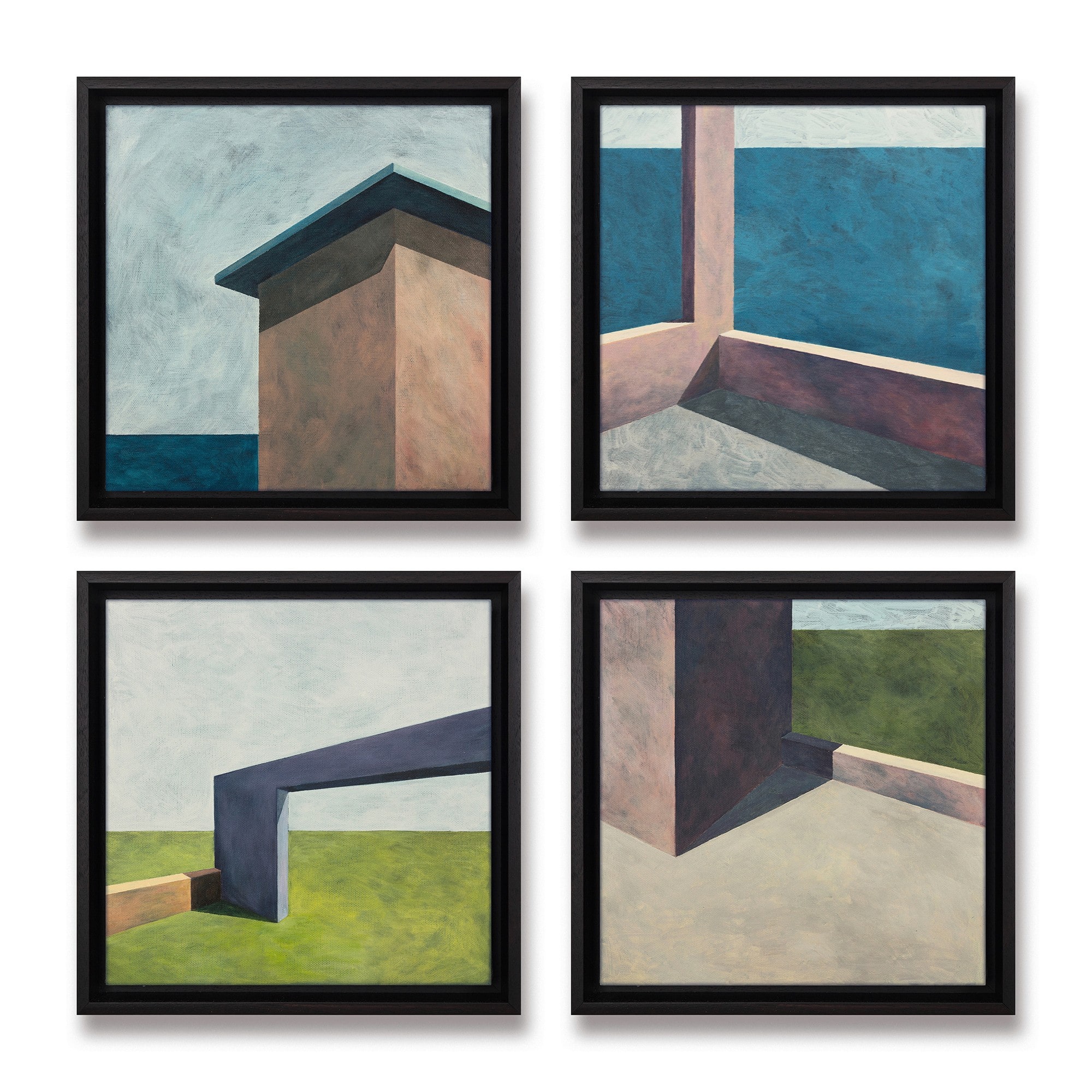 Ufuk Yılmaz, Duvar 10-13 — tuval üzerine akrilik, each 30x30 cm, 2018