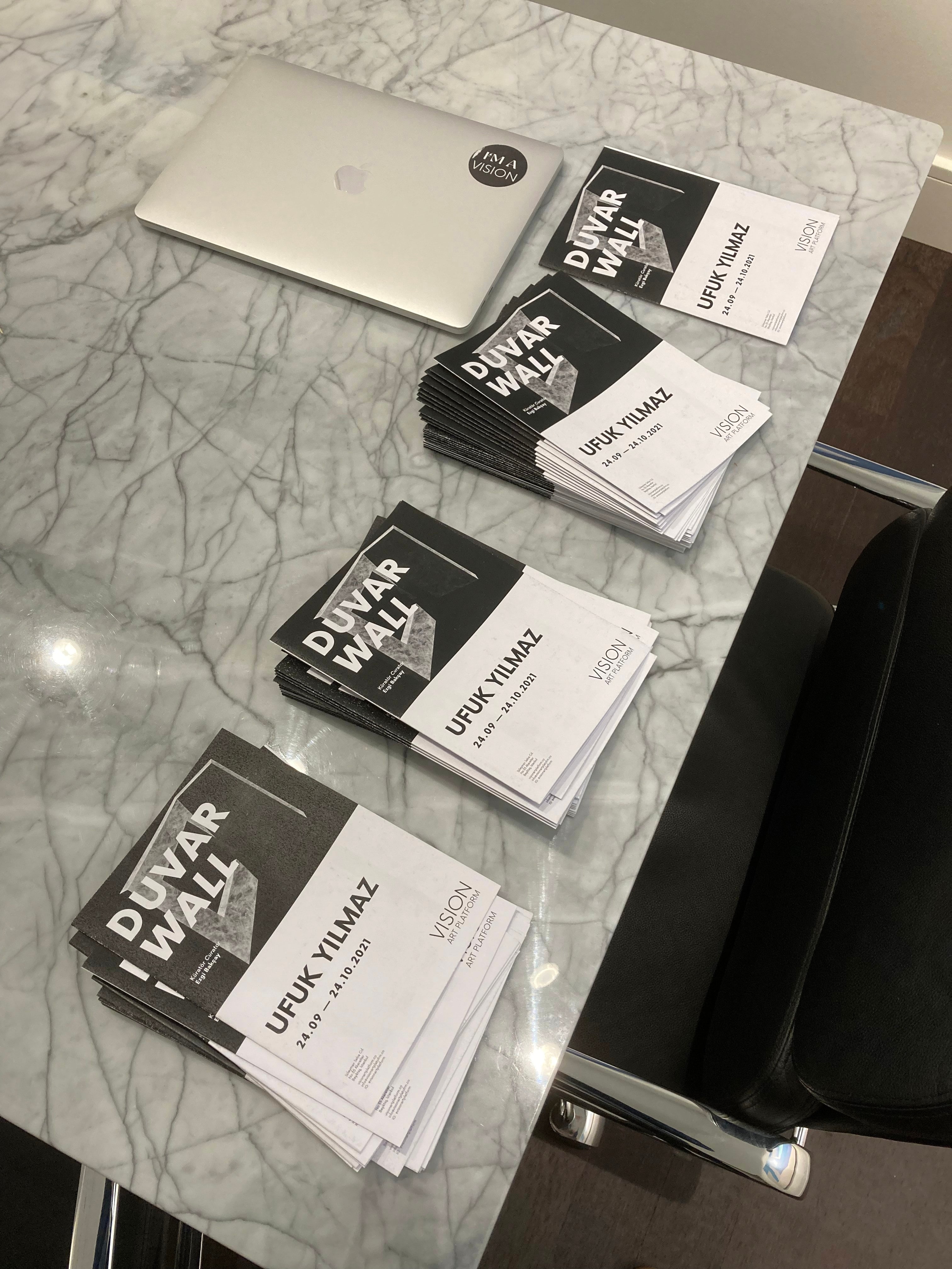 Invitation cards for Duvar / Wall, Ufuk Yılmaz's solo exhibition at Vision Art Platform